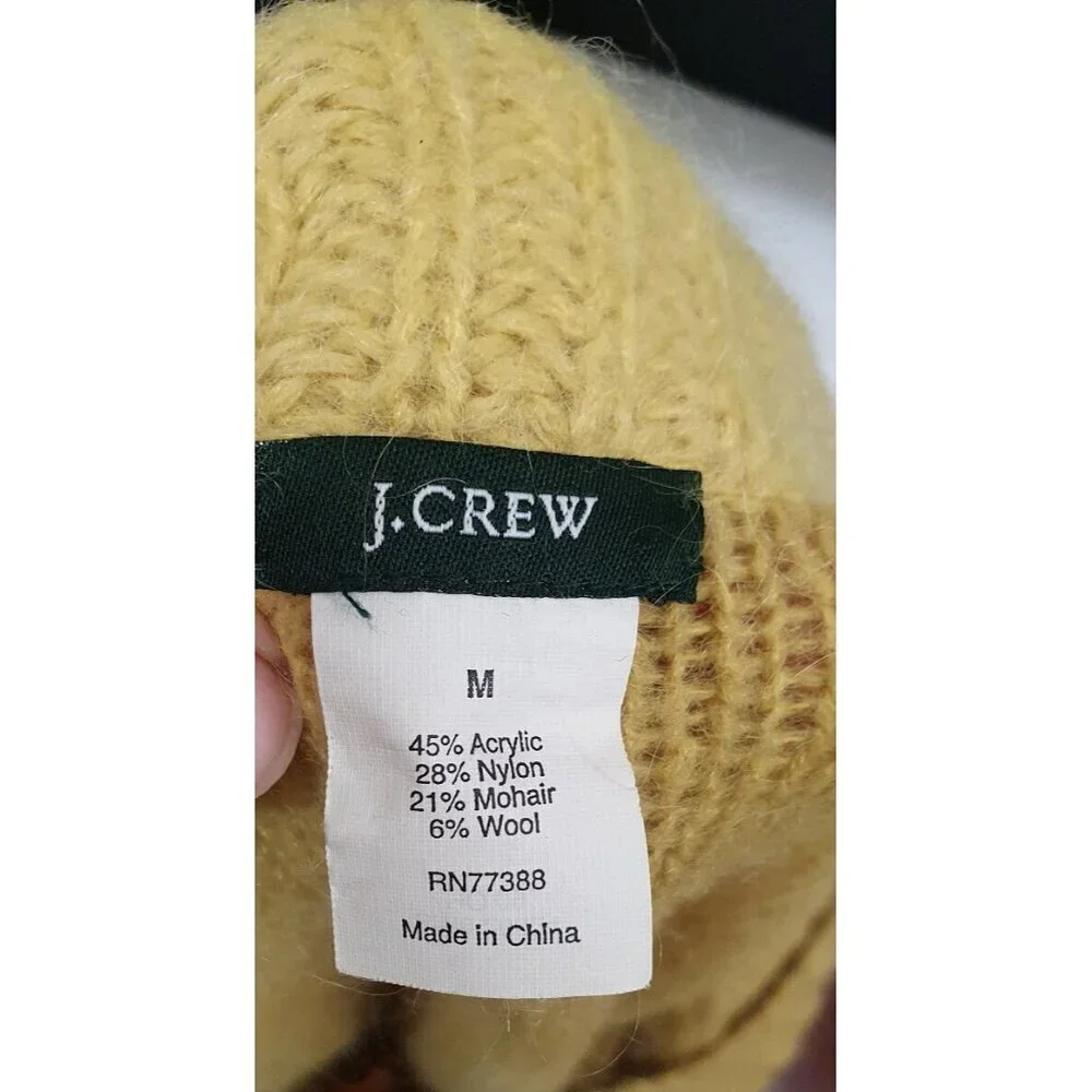 J Crew Women's Medium Shawl Collar Pullover Sweater Mohair Y2K Preppy Grunge